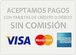 Aceptamos pagos con tarjeta de crédito o débito sin comisión
